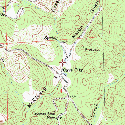 Topographic Map of Martin Gulch, CA