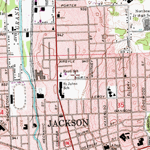 Topographic Map of William J Nixon Memorial Park, MI