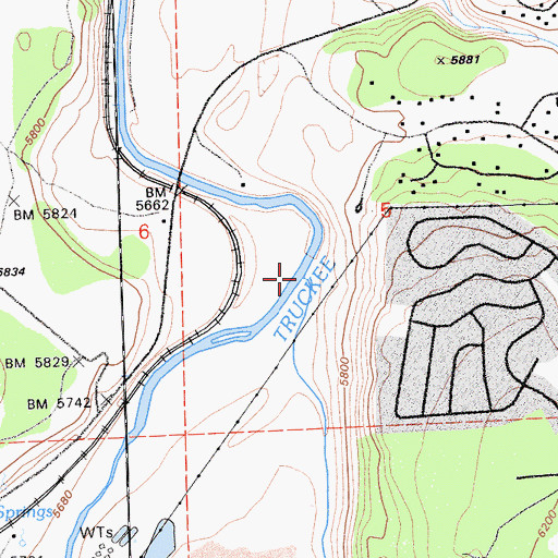Topographic Map of Martis Creek, CA