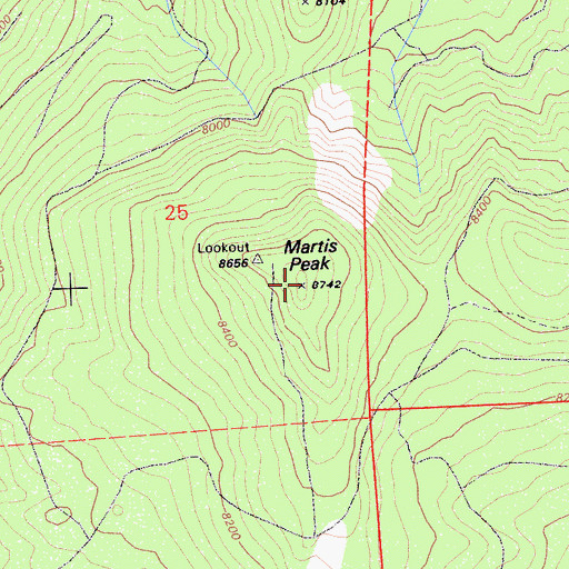 Topographic Map of Martis Peak, CA