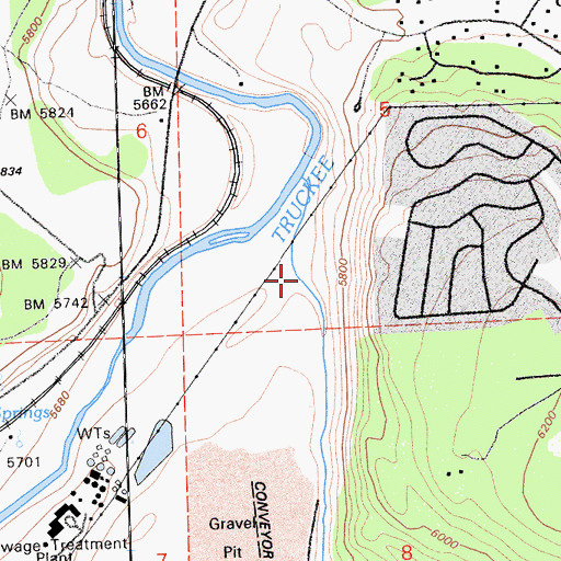 Topographic Map of Martis Valley, CA