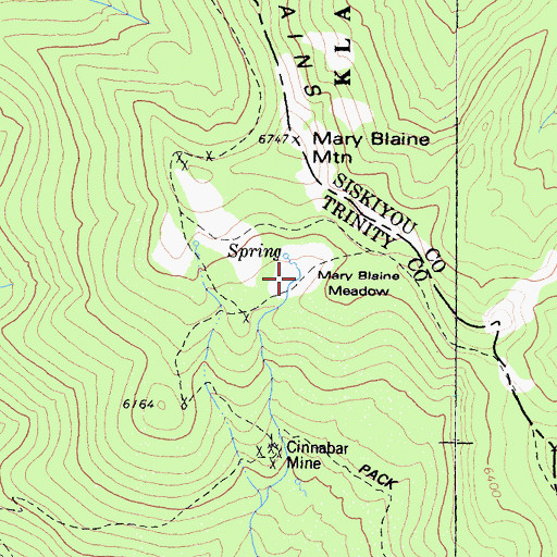 Topographic Map of Mary Blaine Meadow, CA