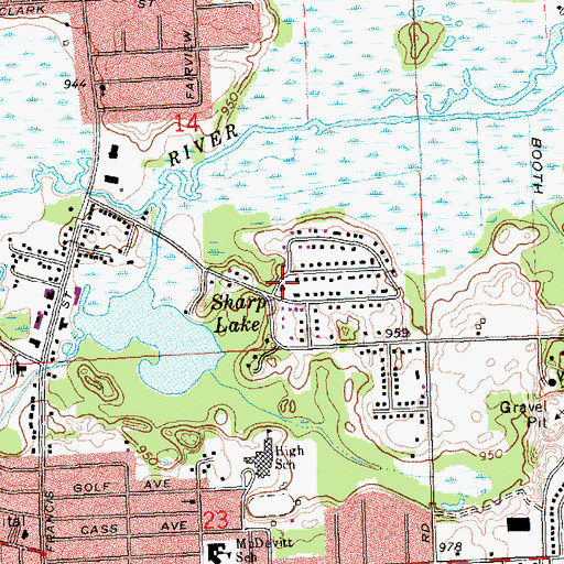 Topographic Map of Jehovah's Witnesses, MI