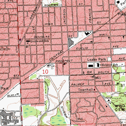 Topographic Map of Mount Hope Church, MI