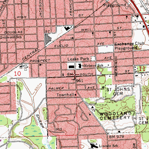 Topographic Map of Berean Bible Baptist Church, MI