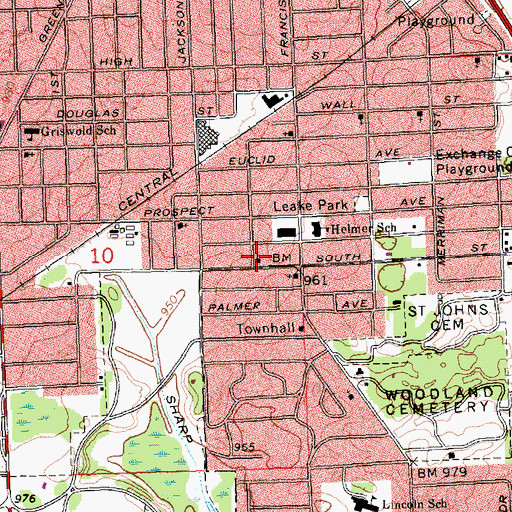 Topographic Map of Church of God, MI