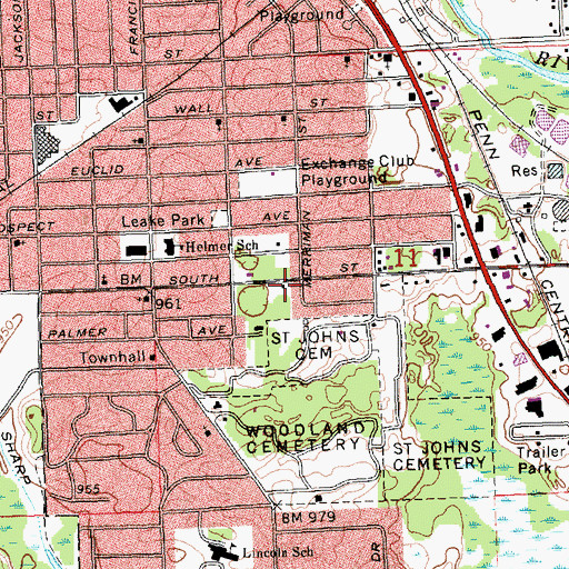 Topographic Map of Greater Philadelphia Church, MI