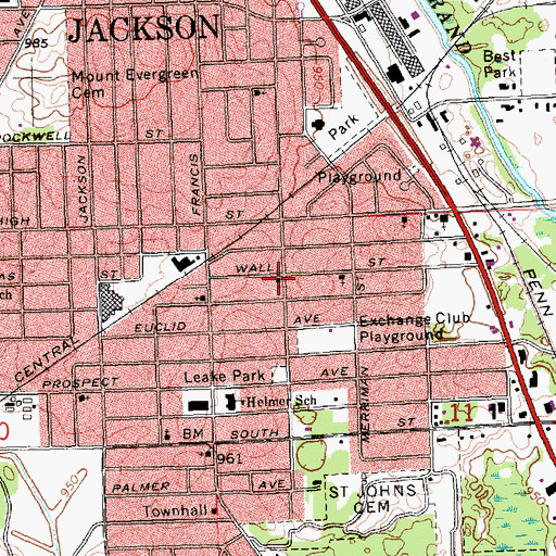 Topographic Map of United Peoples Church, MI