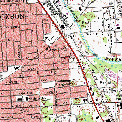 Topographic Map of Summit Seventh Day Adventist Church, MI