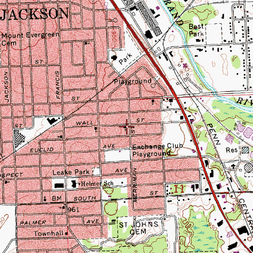 Topographic Map of Bethesda Church of God in Christ, MI