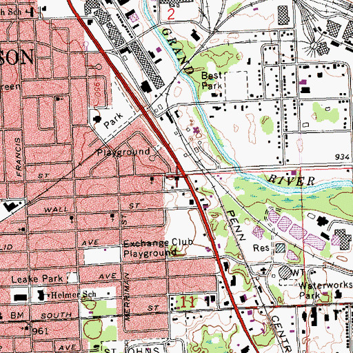 Topographic Map of Southside Church, MI