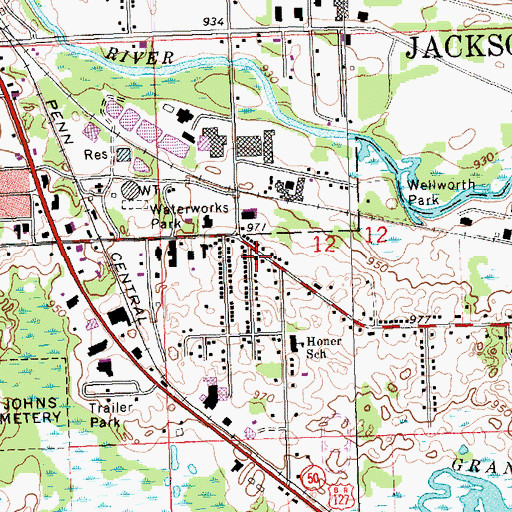 Topographic Map of Oasis of Love Full Gospel Church, MI