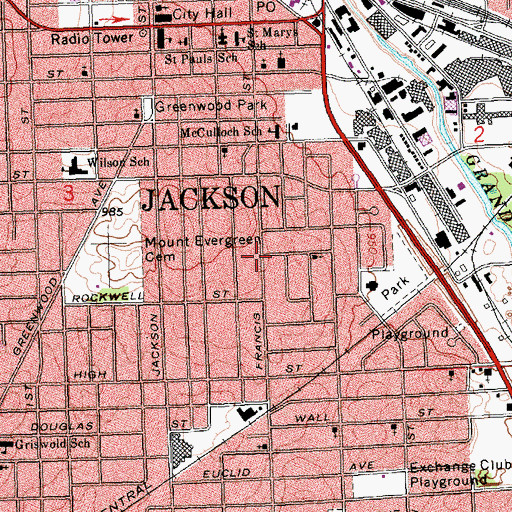 Topographic Map of Macedonia Baptist Church, MI