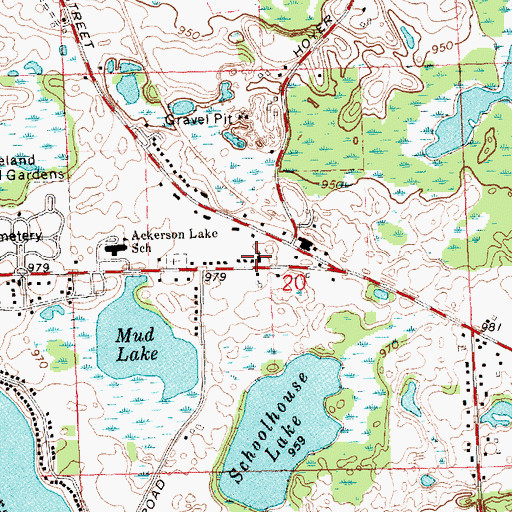 Topographic Map of Church of God of Prophecy, MI