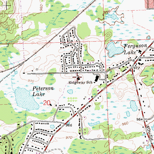 Topographic Map of Westminster United Presbyterian Church, MI
