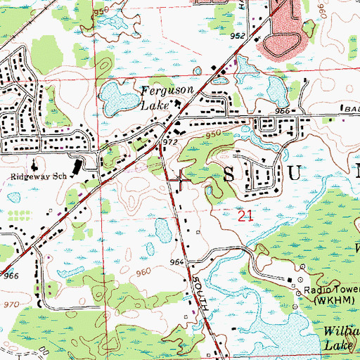 Topographic Map of Saint James Lutheran Church, MI