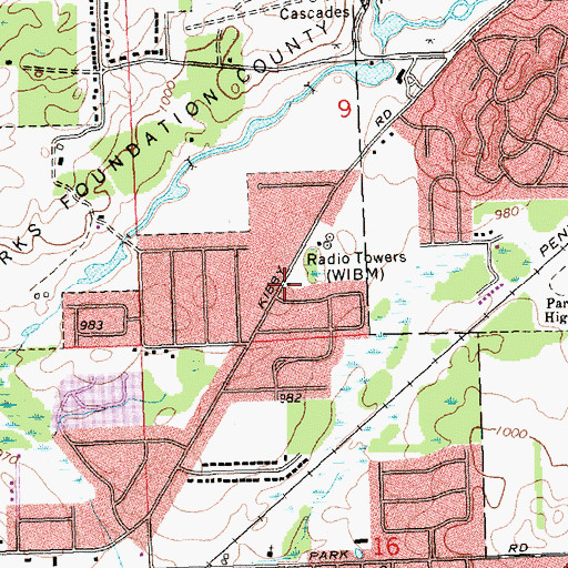 Topographic Map of New Beginnings Church of God, MI
