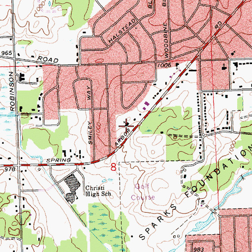 Topographic Map of Anchor Hills Baptist Church, MI