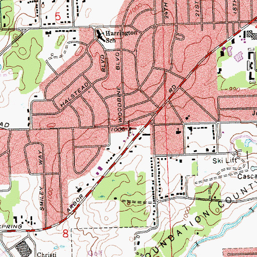 Topographic Map of Arbor Grove Congregational Church, MI