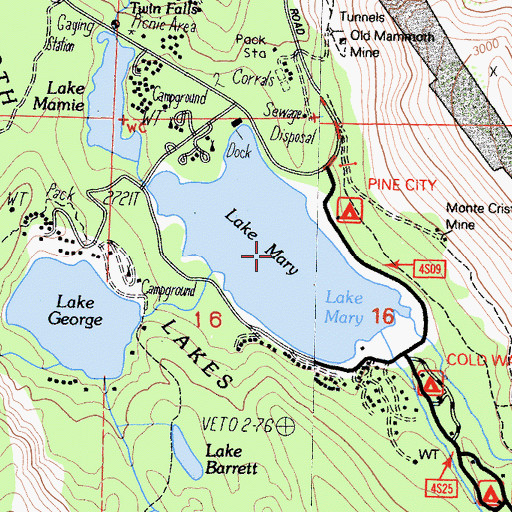 Topographic Map of Lake Mary, CA