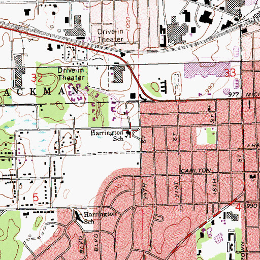 Topographic Map of New Covenant Living Full Gospel Church, MI