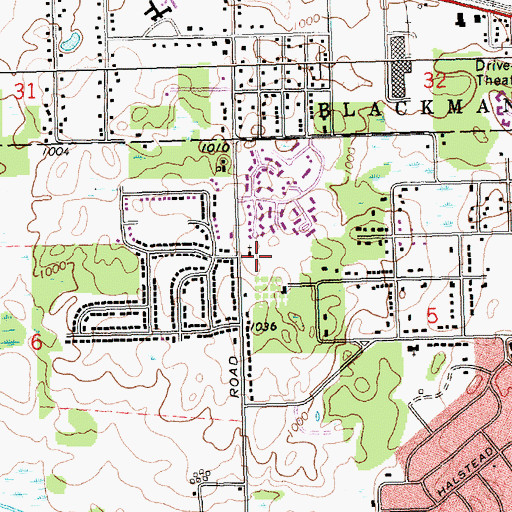 Topographic Map of Jackson Church of God, MI