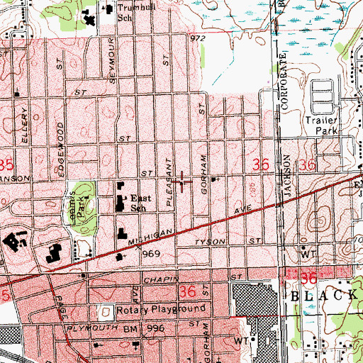 Topographic Map of Corinthian Spiritualist Church, MI