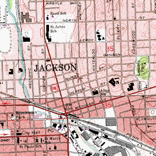 Topographic Map of Christian Assembly Church, MI