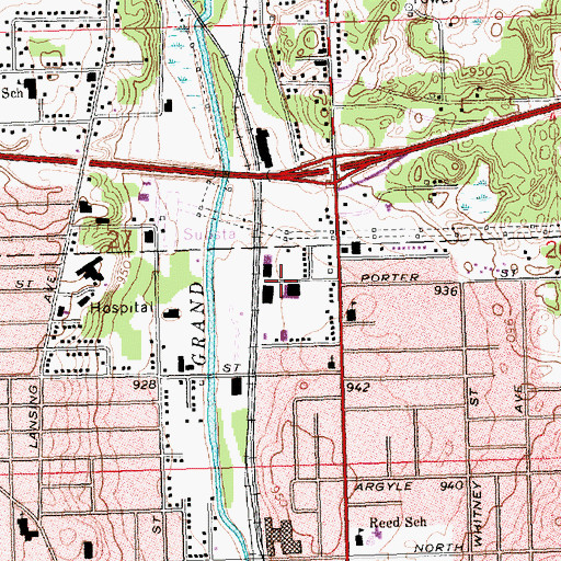 Topographic Map of Village Hope Church, MI