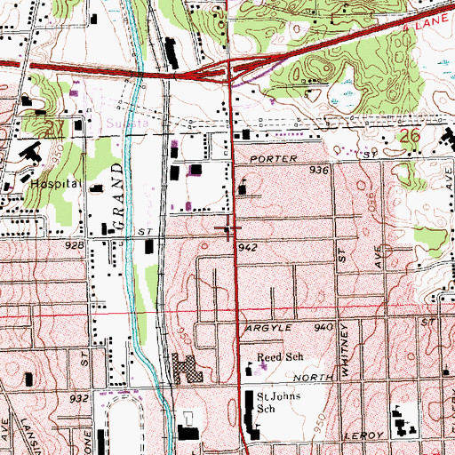 Topographic Map of Community of Christ, MI