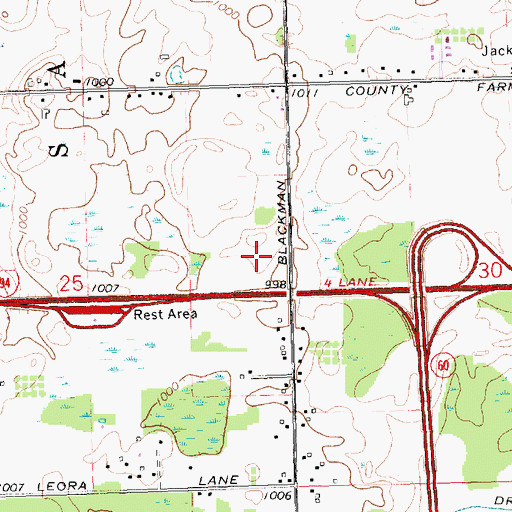 Topographic Map of New Covenant Baptist Church, MI