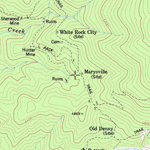 Topographic Map of Marysville, CA