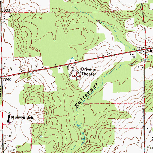 Topographic Map of Mayfield Road Drive-In, OH