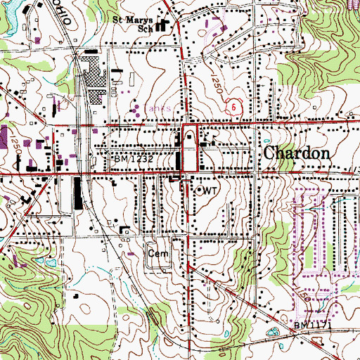 Topographic Map of Geauga Cinema (historical), OH