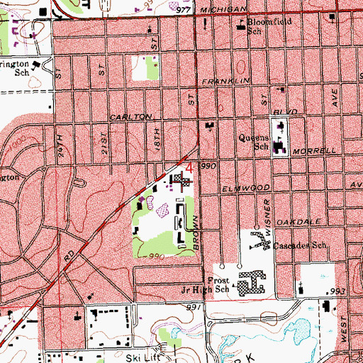 Topographic Map of West Point Shopping Center, MI