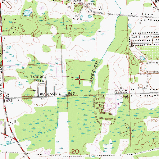 Topographic Map of Rod Mills Park, MI