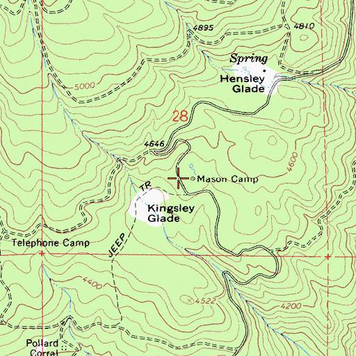 Topographic Map of Mason Camp, CA