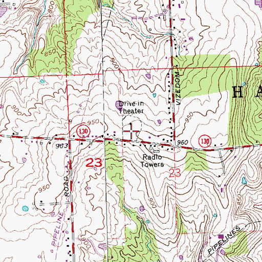 Topographic Map of Holiday Auto Theatre, OH