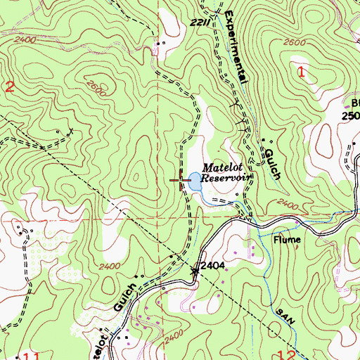 Topographic Map of Matelot Reservoir, CA