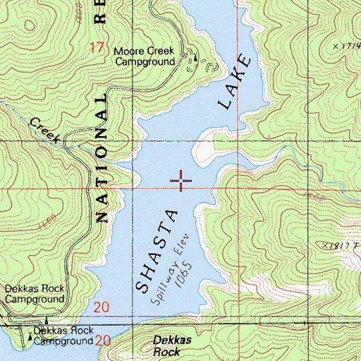 Topographic Map of Mathles Creek, CA