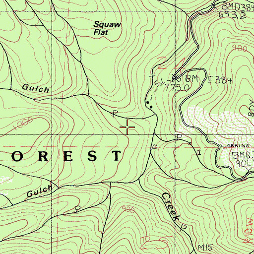 Topographic Map of Maupin Gulch, CA