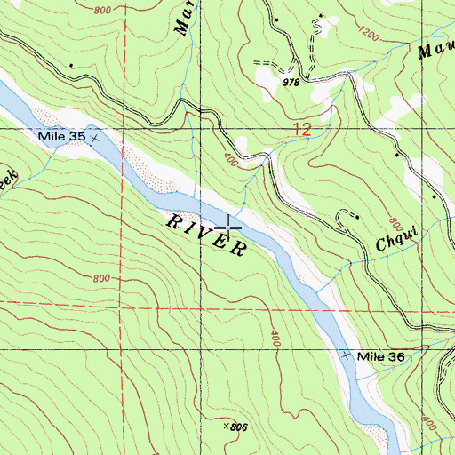 Topographic Map of Mawah Creek, CA