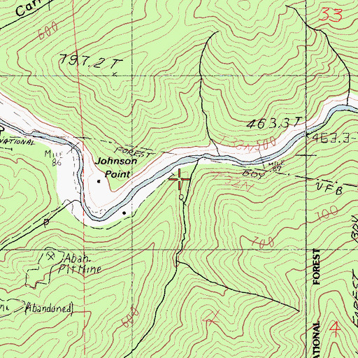 Topographic Map of Maxwell Creek, CA