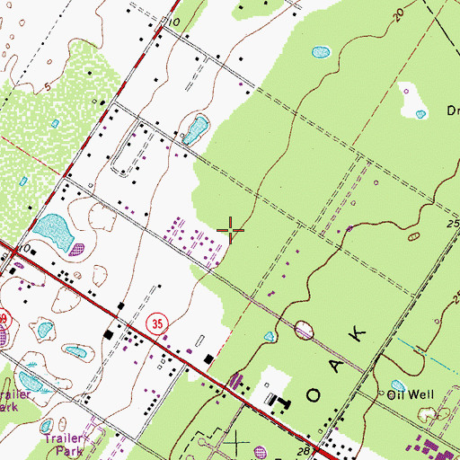 Topographic Map of Falman-County Acres Census Designated Place (historical), TX