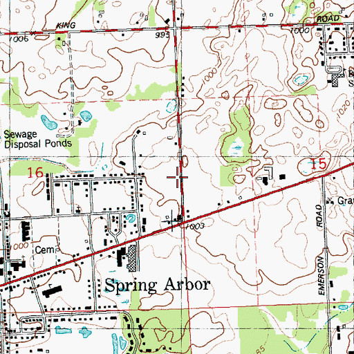 Topographic Map of Miller Trailer Village, MI