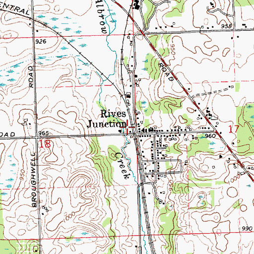Topographic Map of Rives Junction Station, MI