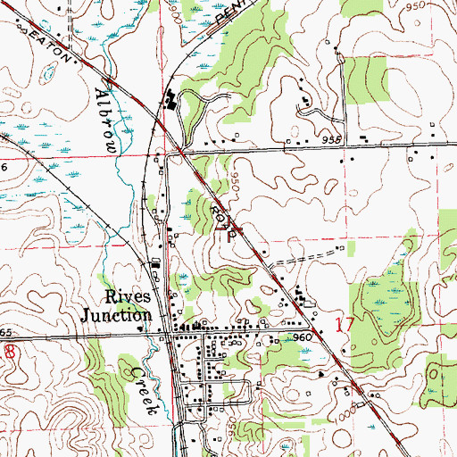 Topographic Map of Rives Junction Post Office, MI