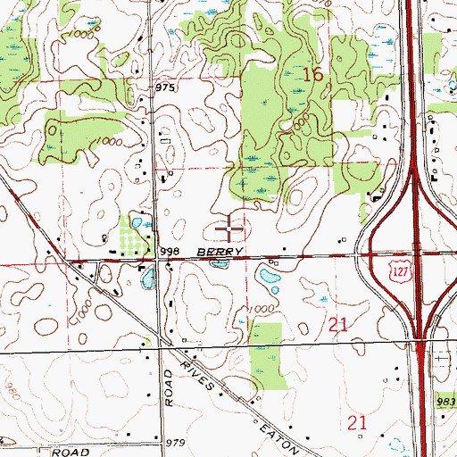 Topographic Map of Rives Baptist Church, MI