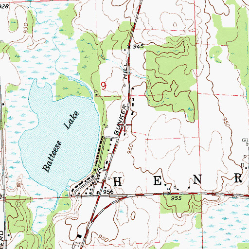 Topographic Map of Pleasant Lake Post Office, MI