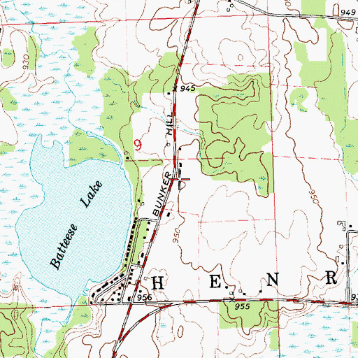 Topographic Map of Jackson District Library-Pleasant Lake Branch, MI
